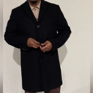 H&M Men's Elegant Black Trench Coat